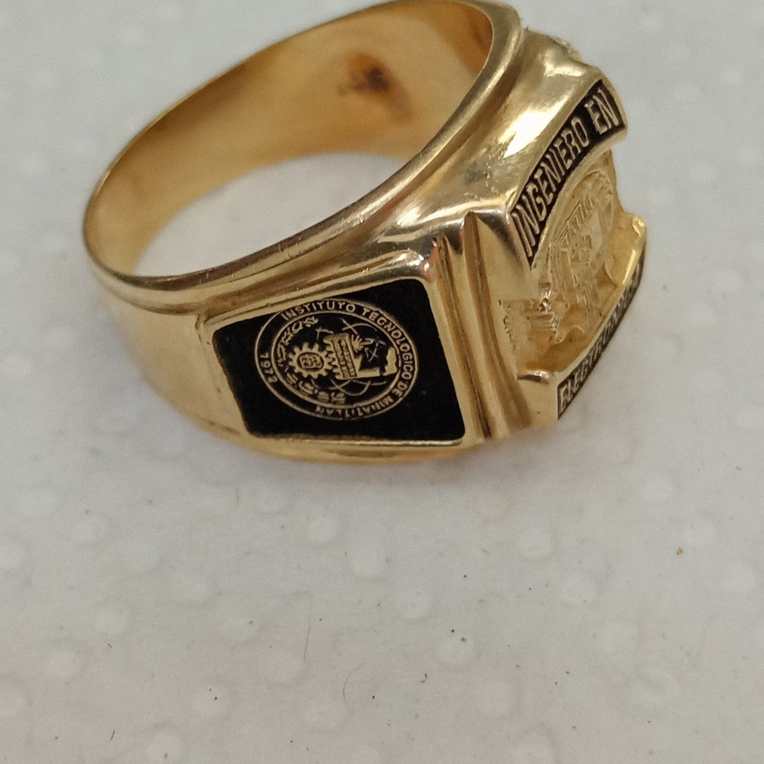 ANILLO DE GRADUACIÓN ORO 10 K 9.5 GRMS (SEMINUEVO)