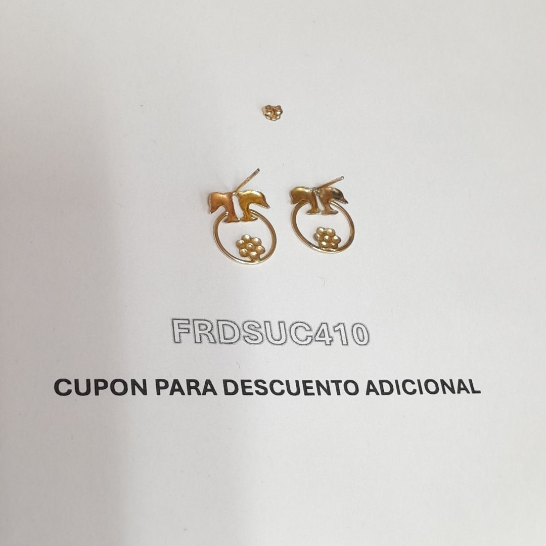 BROQUELES PAR ORO 14 K 1 GRMS (SEMINUEVO)