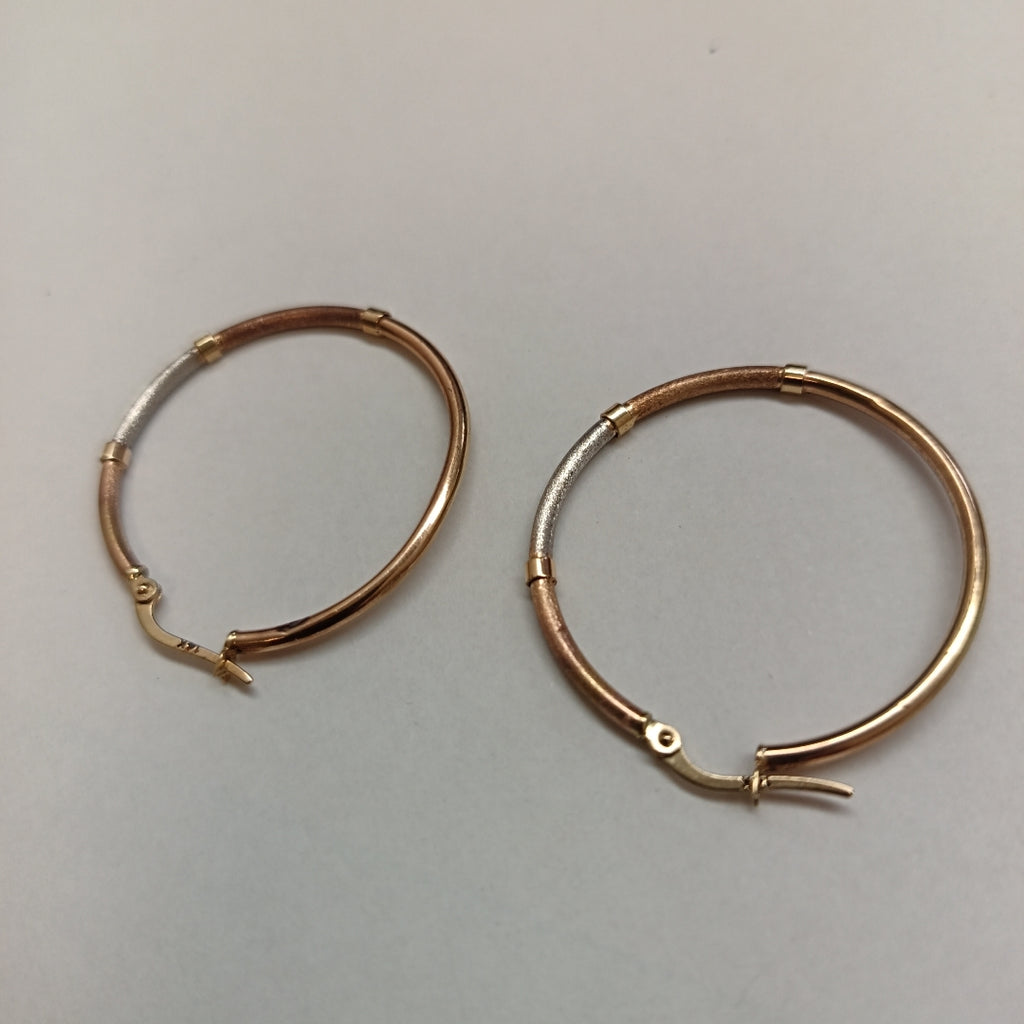 ARRACADAS PAR ORO COMBINADO 14 K 4 GRMS (SEMINUEVO)