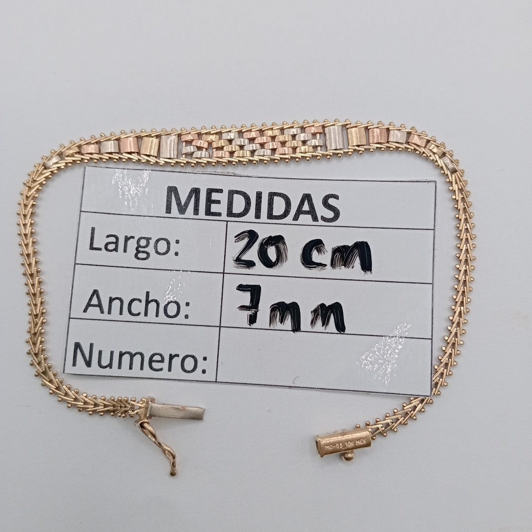 PULSERA ORO COMBINADO 10 K 5.2 GRMS (SEMINUEVO)