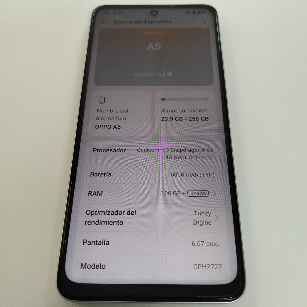 CELULAR OPPO  A5 CPH2727 (2025) 256 GB 4 GB RAM (SEMINUEVO)