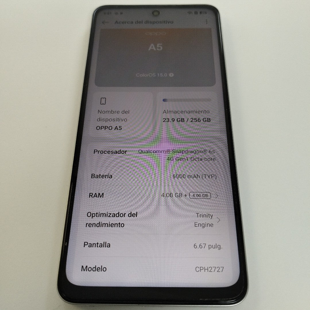 CELULAR OPPO  A5 CPH2727 (2025) 256 GB 4 GB RAM (SEMINUEVO)