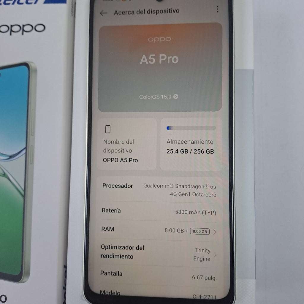 CELULAR OPPO  A5 PRO CPH2711 (2025) 256 GB 8 GB RAM (SEMINUEVO)