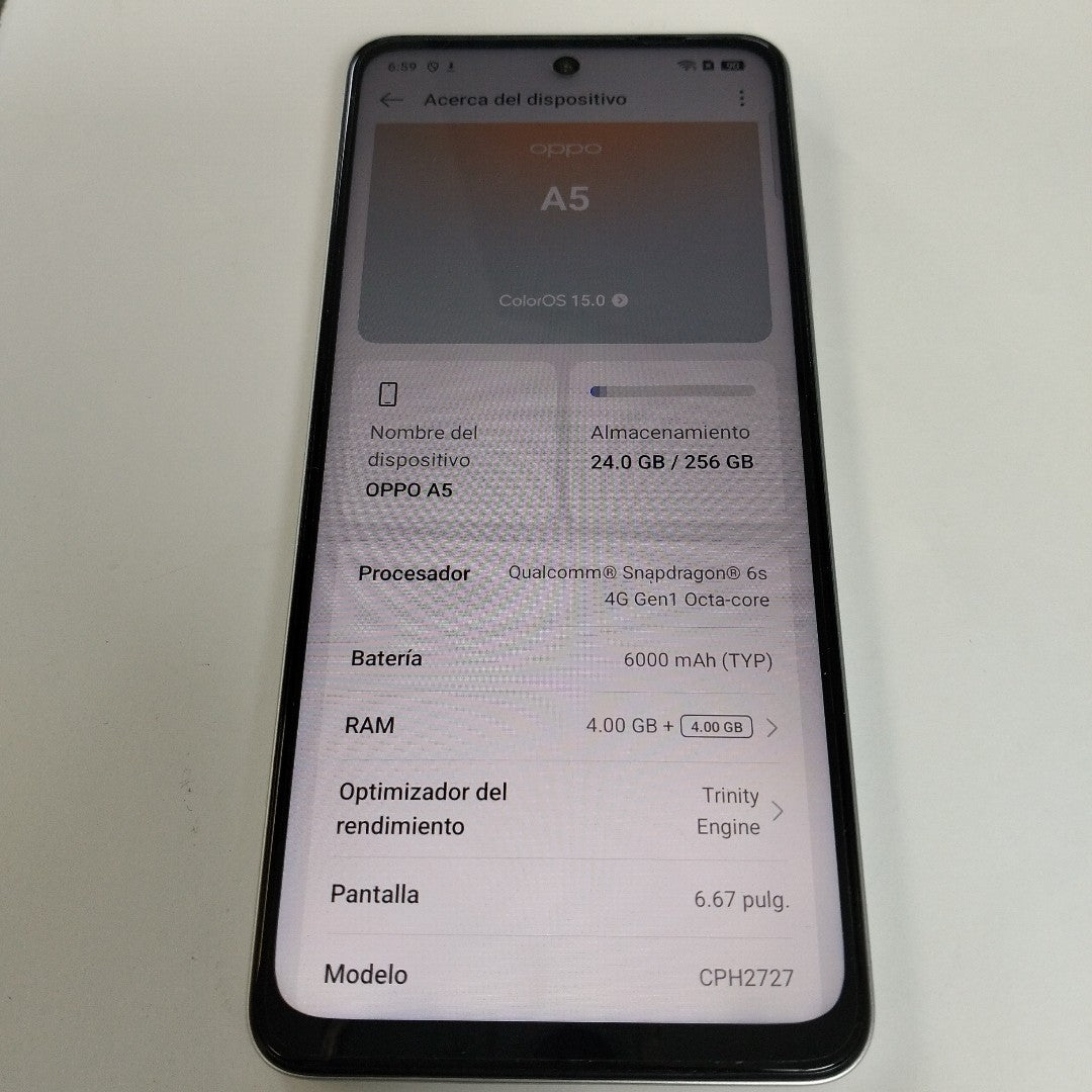 CELULAR OPPO  A5 CPH2727 (2025) 256 GB 4 GB RAM (SEMINUEVO)