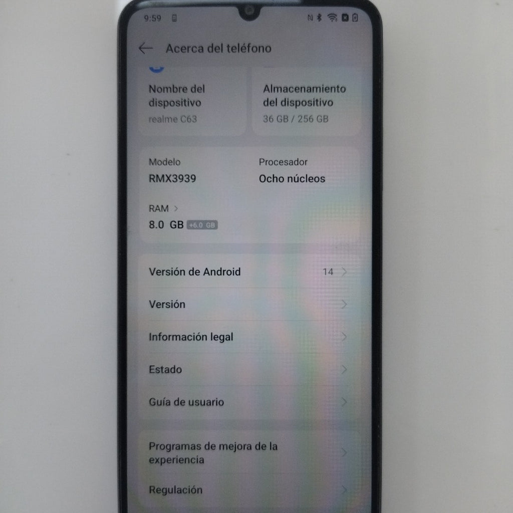 CELULAR REALME C63 RMX3939 (2024) 256 GB 8 GB RAM (SEMINUEVO)