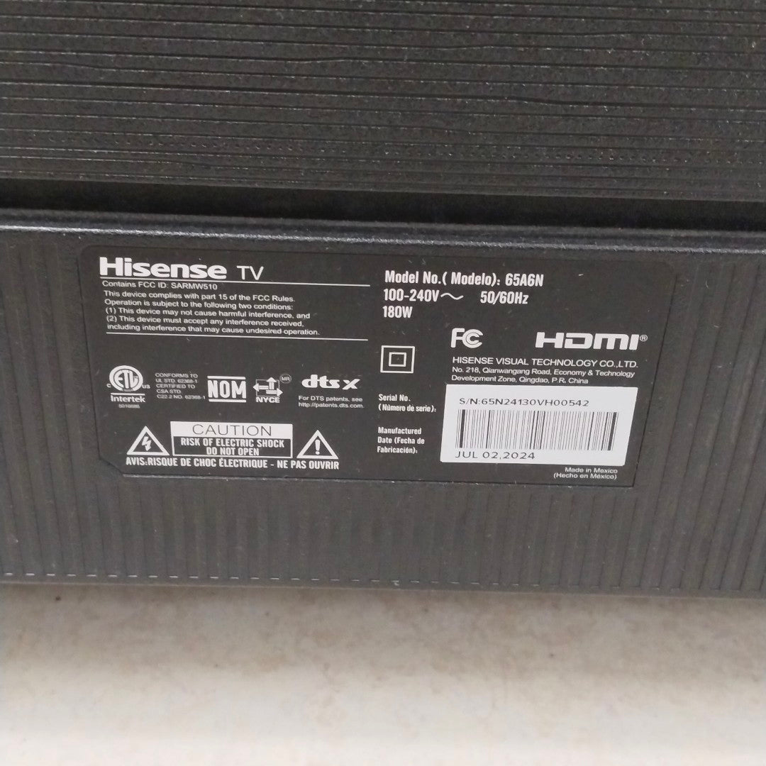 PANTALLA HISENSE 65A6N (2024) 65" LED 4K (SEMINUEVO)