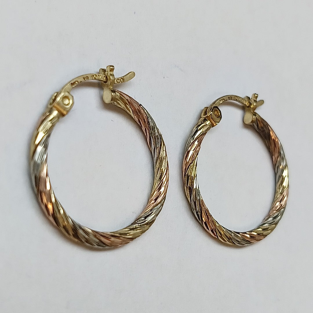 ARRACADAS PAR ORO COMBINADO 10 K 2,60 GRMS (SEMINUEVO)