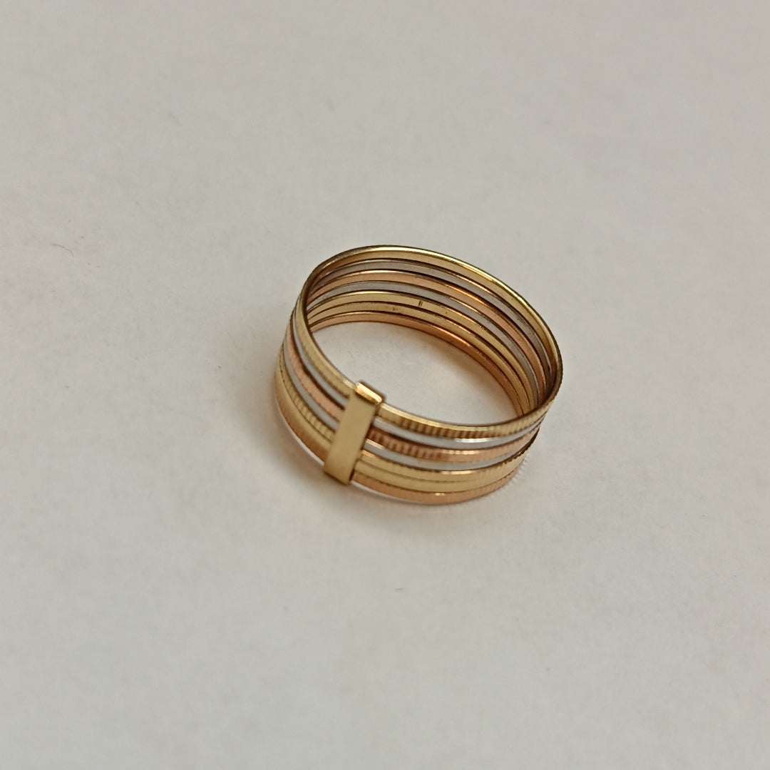 SEMANARIO DE ARGOLLAS ORO COMBINADO 14 K 2.8 GRMS (SEMINUEVO)