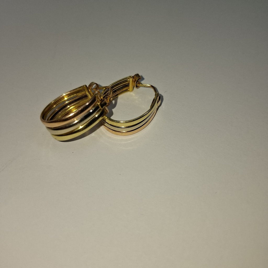 ARRACADAS PAR ORO COMBINADO 14 K 3,60 GRMS (SEMINUEVO)