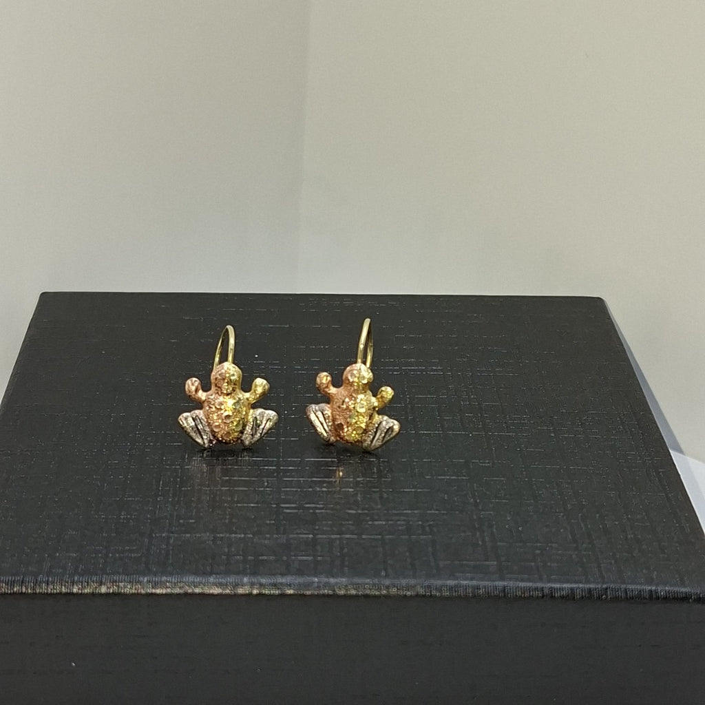 ARETES PAR ORO COMBINADO 14 K 1,20 GRMS (SEMINUEVO)