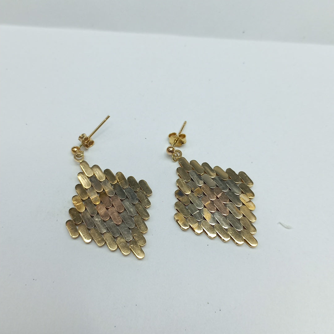 ARETES PAR ORO,ORO COMBINADO 14 K 7,00 GRMS (SEMINUEVO)