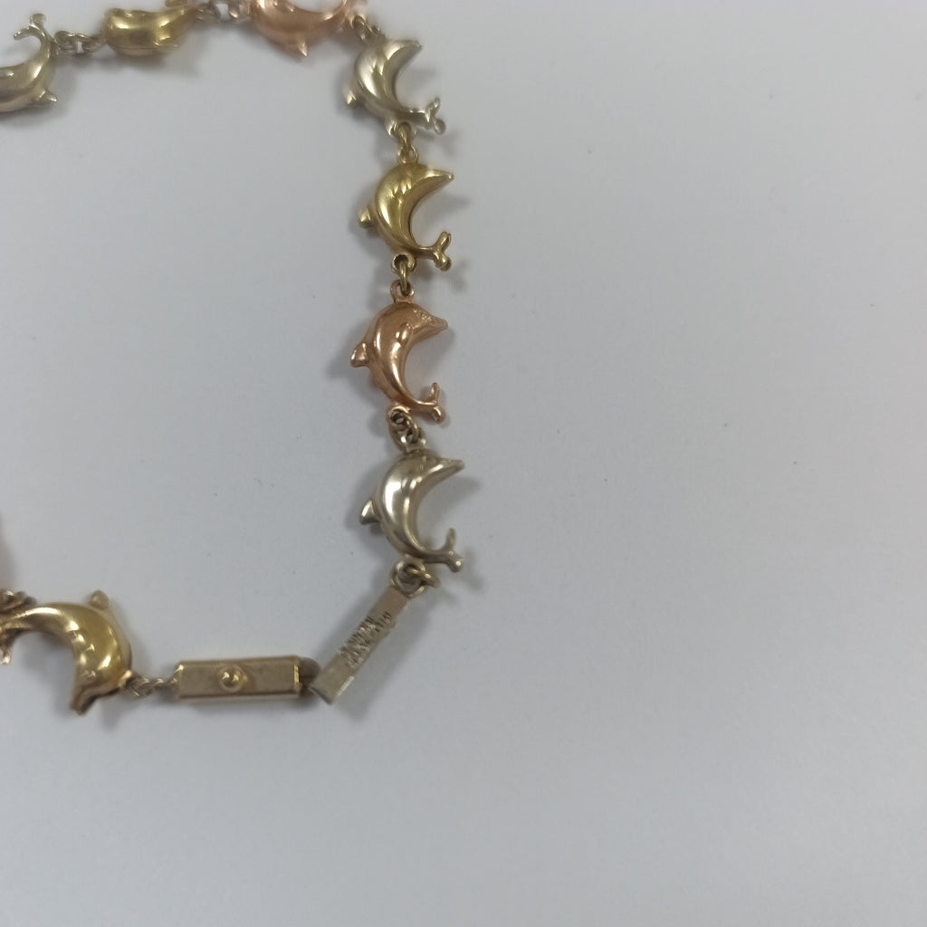 PULSERA ORO COMBINADO 10 K 5.6 GRMS (SEMINUEVO)