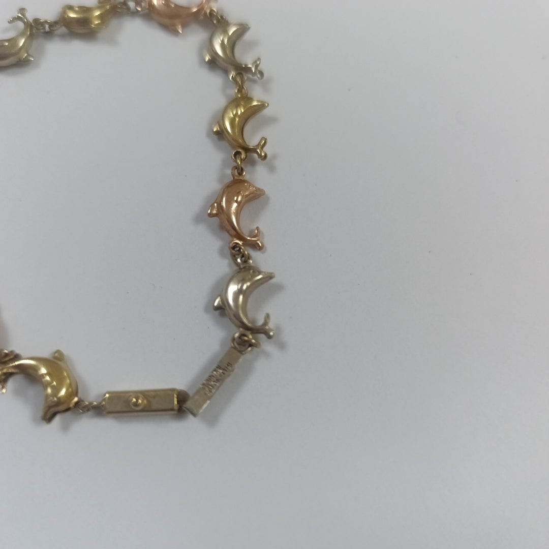PULSERA ORO COMBINADO 10 K 5.6 GRMS (SEMINUEVO)