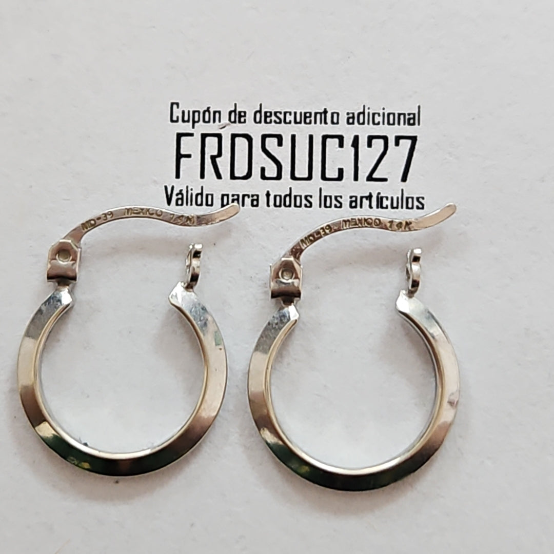 ARRACADAS PAR ORO BLANCO 14 K 1.1 GRMS (SEMINUEVO)