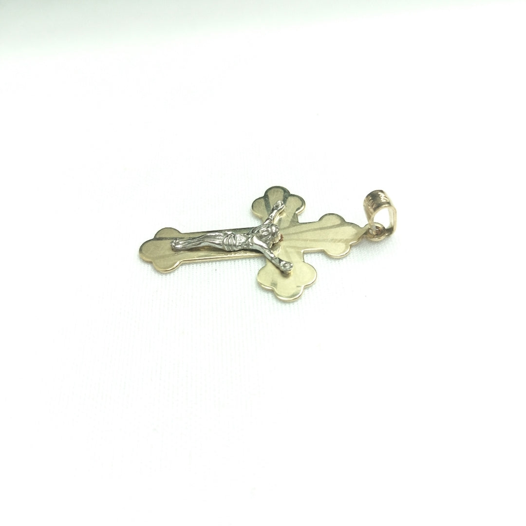 CRUCIFIJO ORO, ORO COMBINADO 14 K 3.7 GRMS (SEMINUEVO)