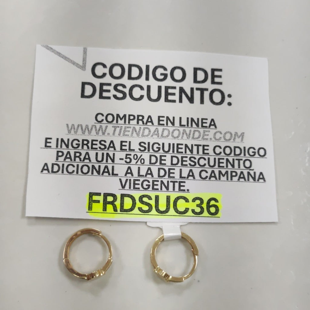 ARRACADAS PAR ORO 14 K 2.2 GRMS (SEMINUEVO)