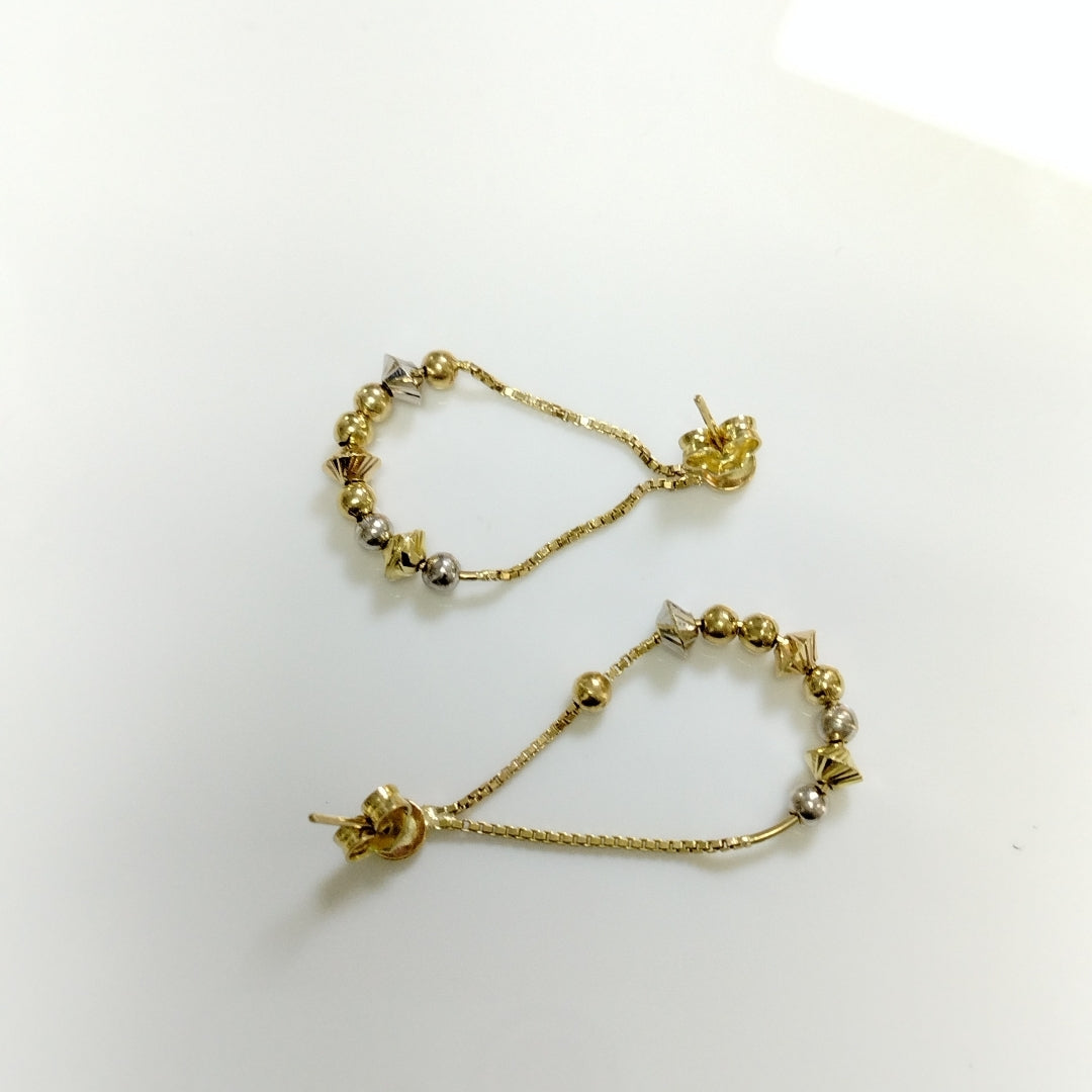 BROQUELES PAR ORO COMBINADO 14 K 3 GRMS (SEMINUEVO)