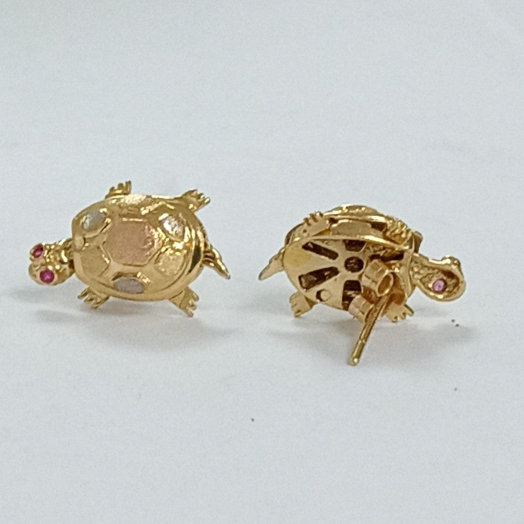 BROQUELES PAR ORO COMBINADO 14 K 4,40 GRMS (SEMINUEVO)