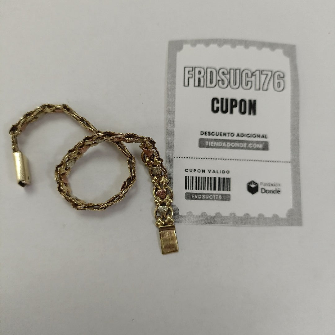 PULSERA ORO COMBINADO 10 K 8.3 GRMS (SEMINUEVO)