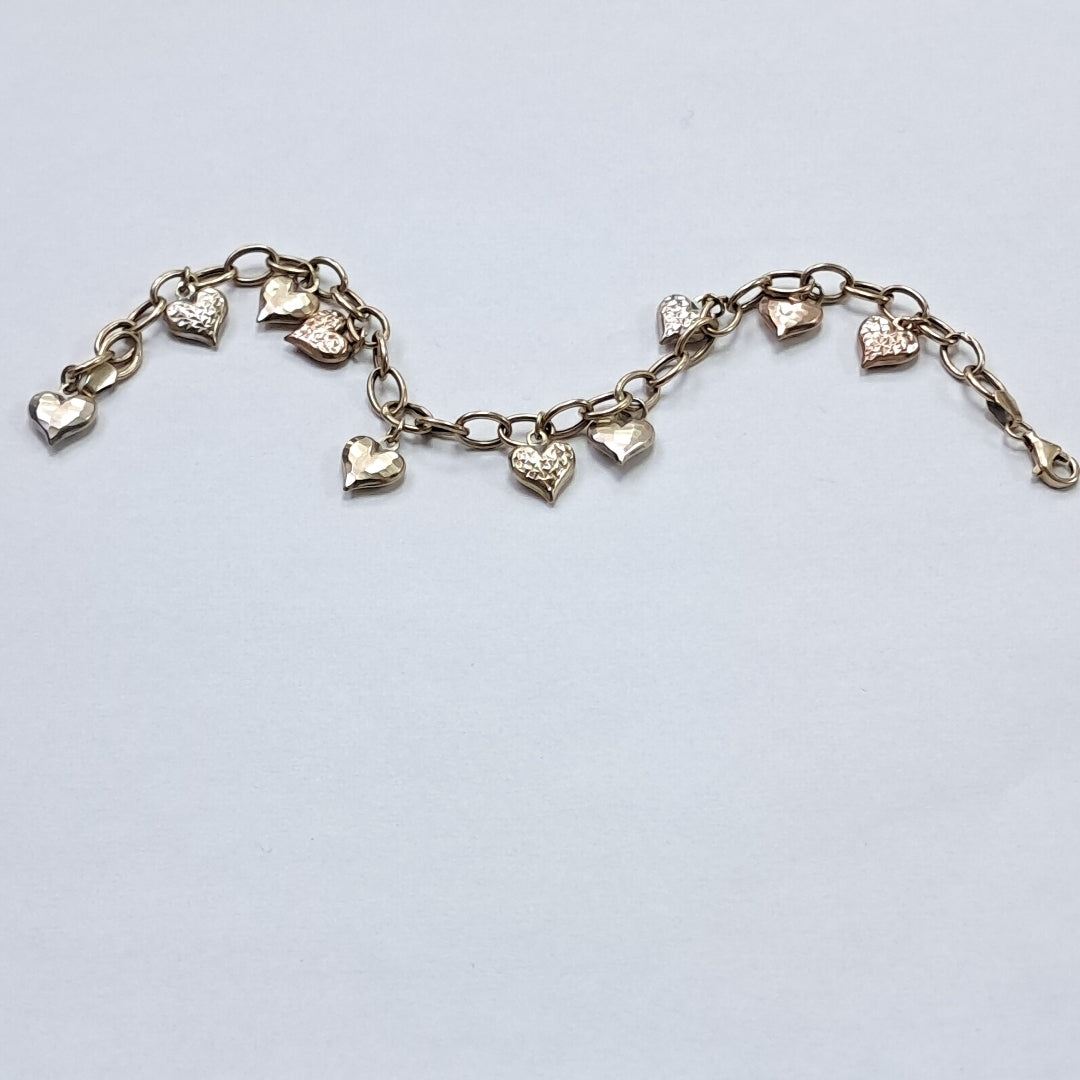 PULSERA ORO COMBINADO 10 K 6.4 GRMS (SEMINUEVO)