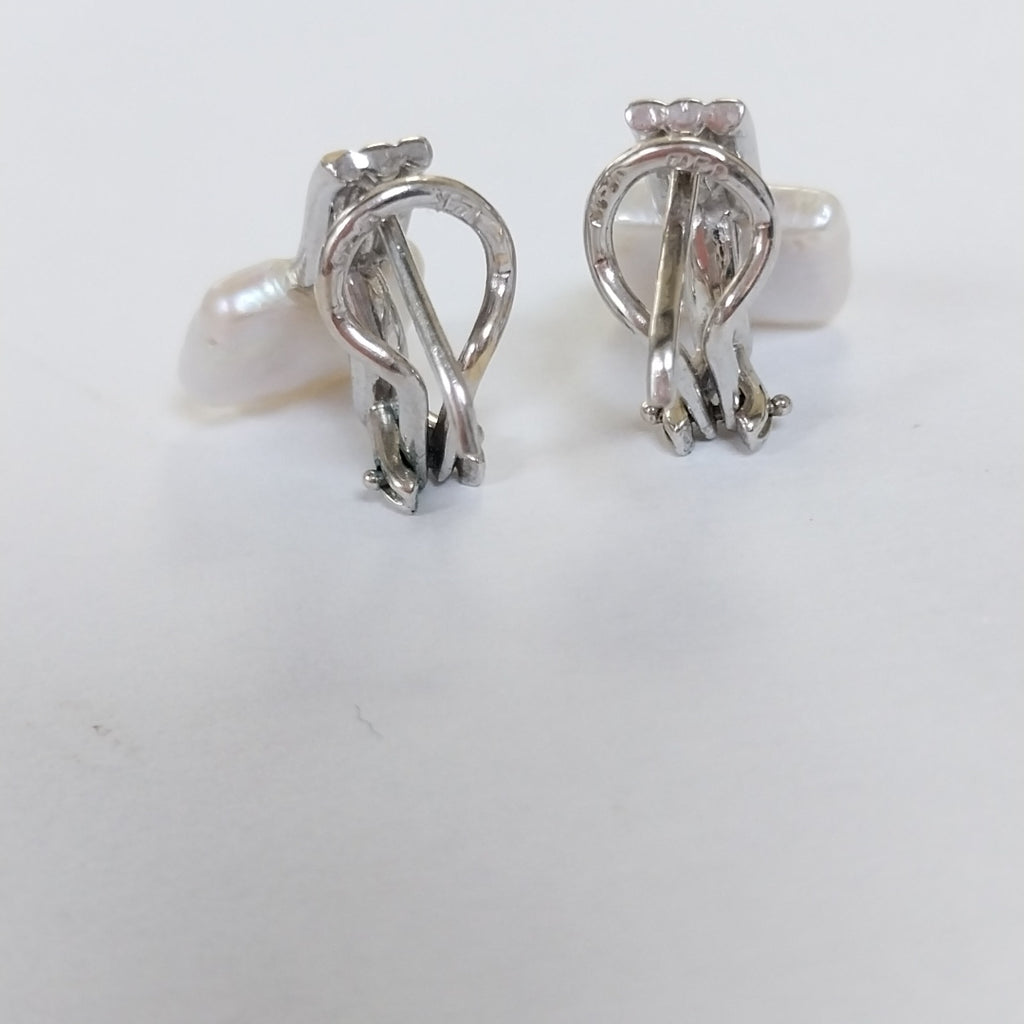 ARETES PAR ORO BLANCO 14 K 5.4 GRMS (SEMINUEVO)