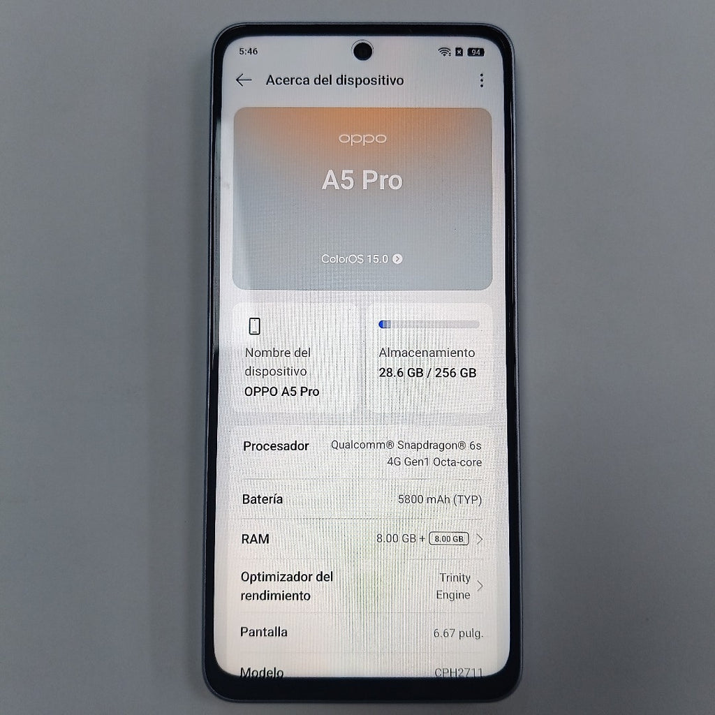 CELULAR OPPO  A5 PRO CPH2711 (2025) 256 GB 8 GB RAM (SEMINUEVO)