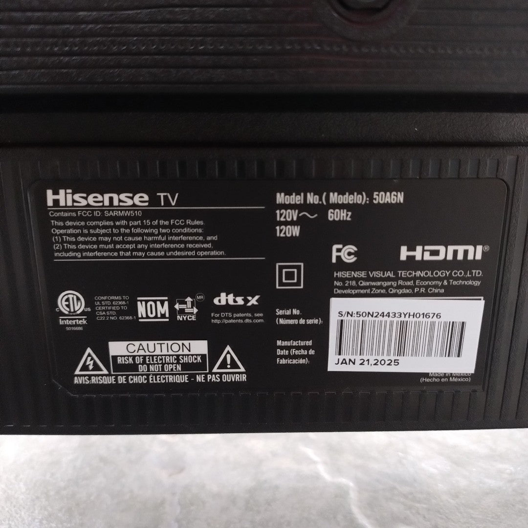 PANTALLA HISENSE 50A6N (2024) 50" LED 4K (SEMINUEVO)