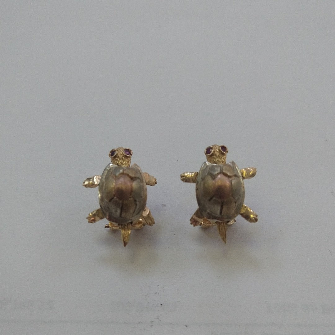 ARETES PAR ORO COMBINADO 10 K 5.9 GRMS (SEMINUEVO)