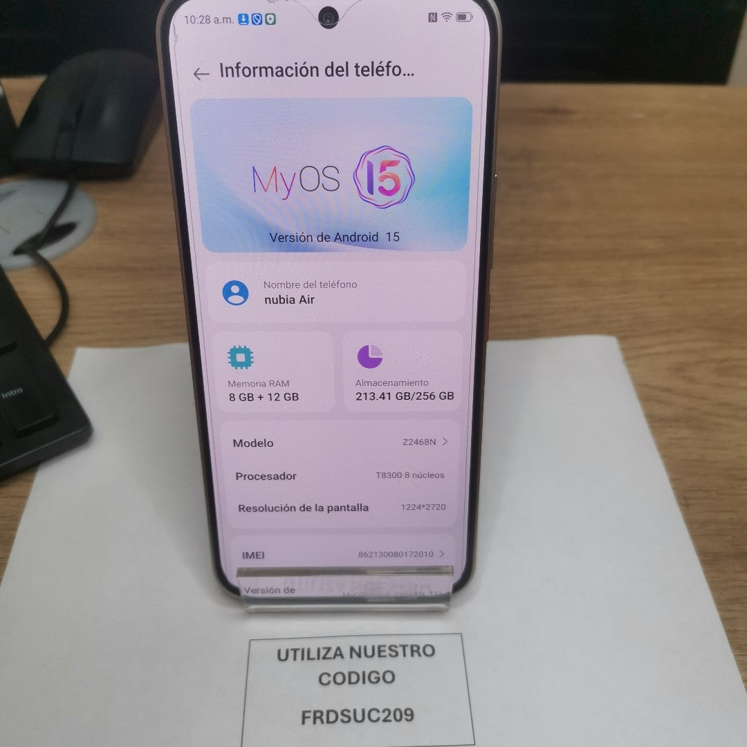 CELULAR NUBIA  AIR Z2468N (2025) 256 GB 8 GB RAM (SEMINUEVO)