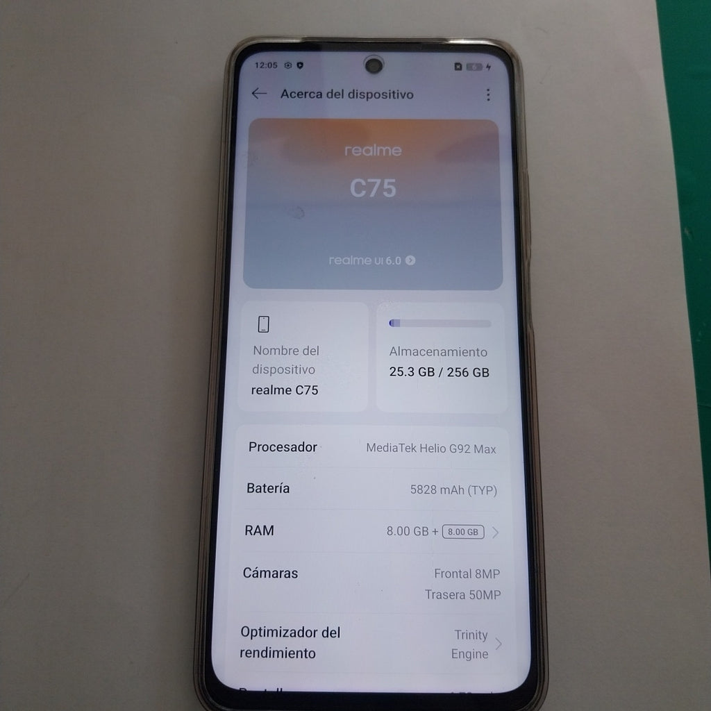 CELULAR REALME C75 RMX3941 (2025) 256 GB 8 GB RAM (SEMINUEVO)
