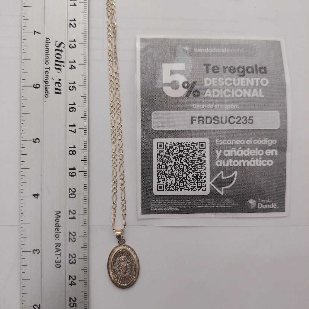 CADENA, MEDALLA RELIGIOSA ORO, ORO COMBINADO 10 K 3.9 GRMS (SEMINUEVO)