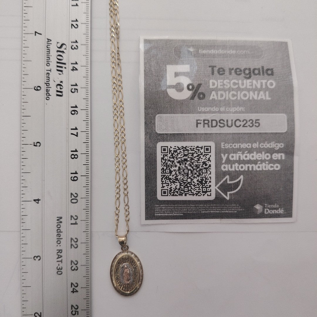 CADENA, MEDALLA RELIGIOSA ORO, ORO COMBINADO 10 K 3.9 GRMS (SEMINUEVO)