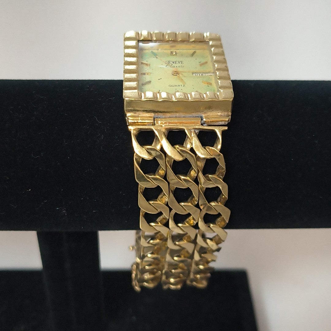 RELOJ CAJA ACERO PULSO ORO ORO 14 K 63.5 GRMS (SEMINUEVO)