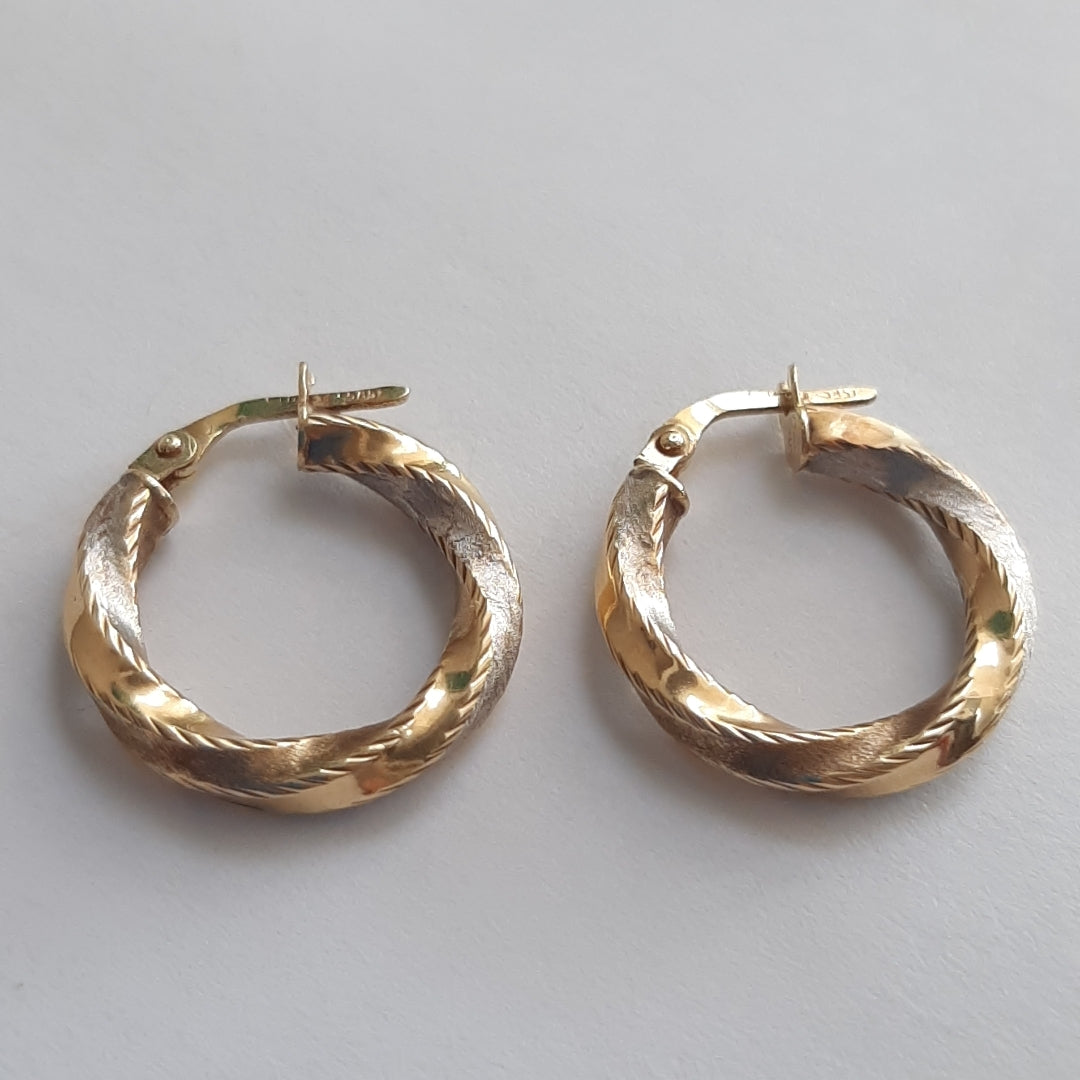 ARRACADAS PAR ORO COMBINADO 14 K 1,50 GRMS (SEMINUEVO)