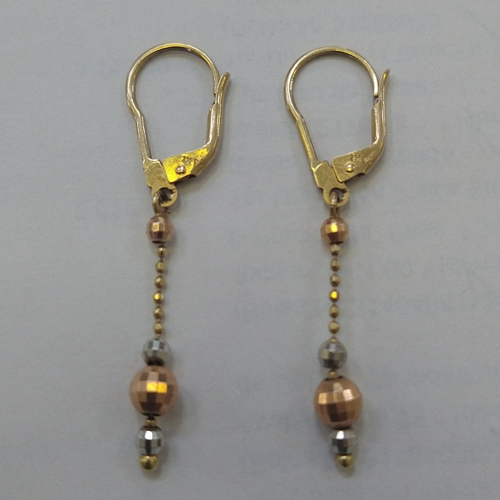 ARETES PAR ORO COMBINADO 14 K 2,40 GRMS (SEMINUEVO)