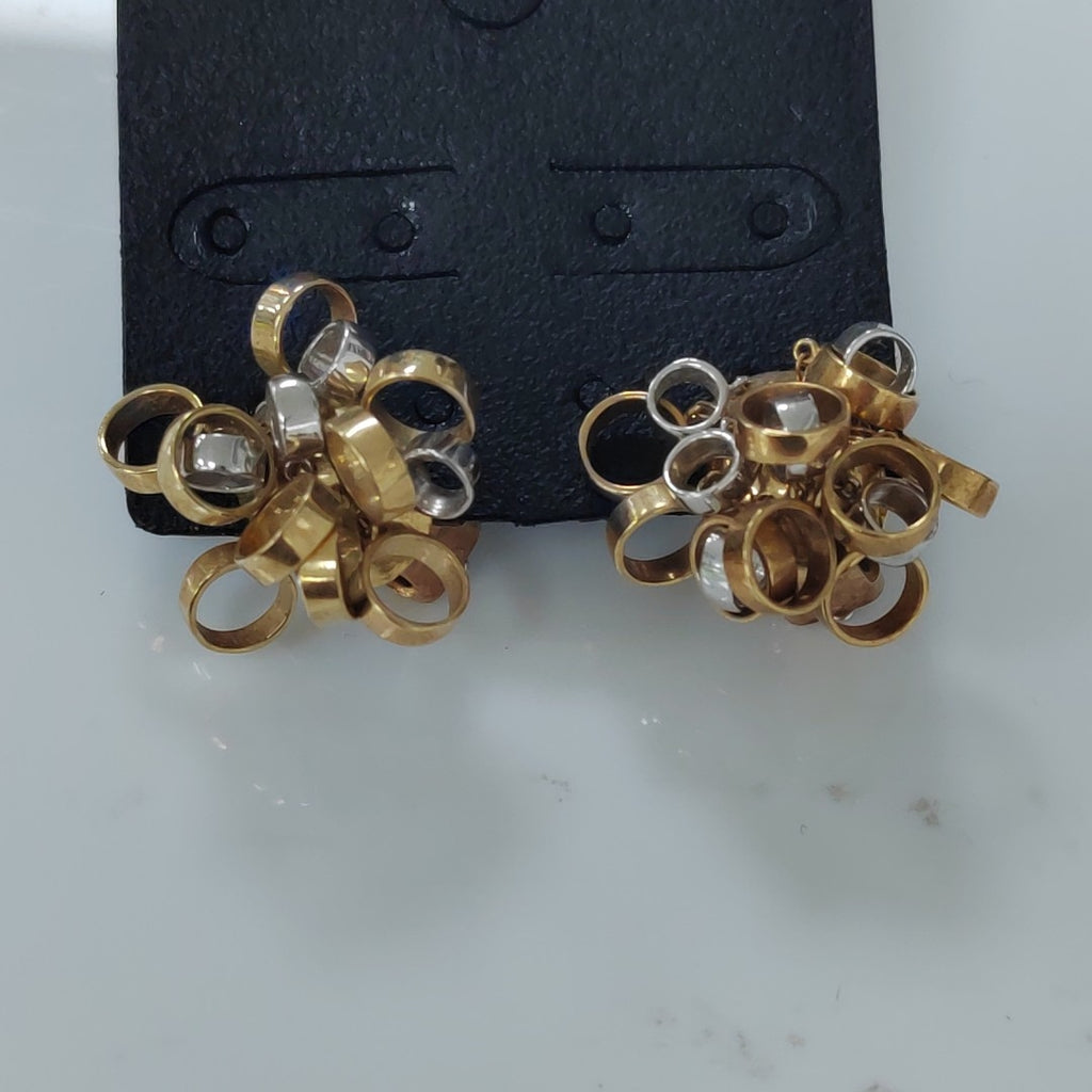 ARETES PAR ORO COMBINADO 14 K 8.7 GRMS (SEMINUEVO)