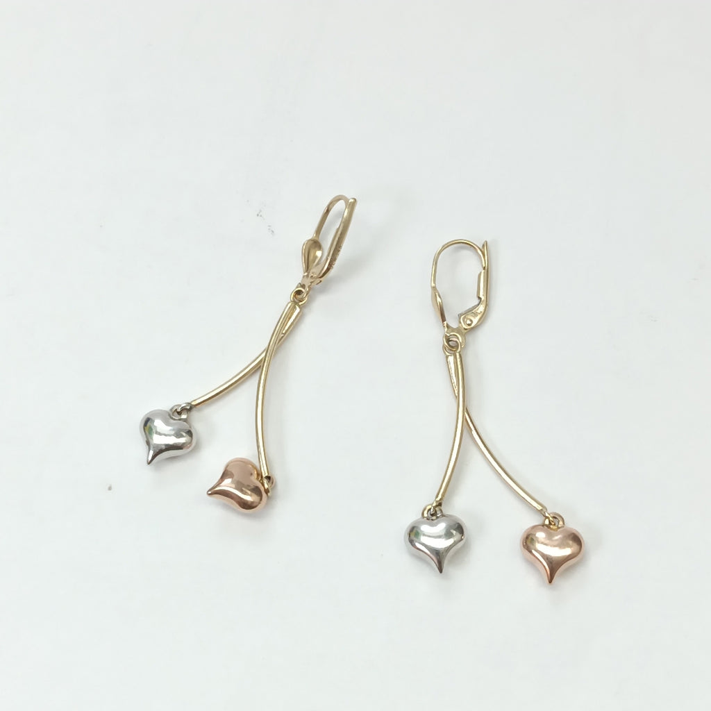 ARETES PAR ORO COMBINADO 14 K 3.1 GRMS (SEMINUEVO)