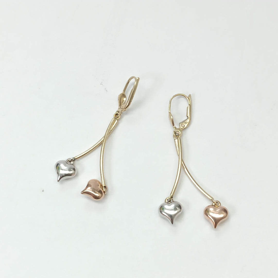 ARETES PAR ORO COMBINADO 14 K 3.1 GRMS (SEMINUEVO)