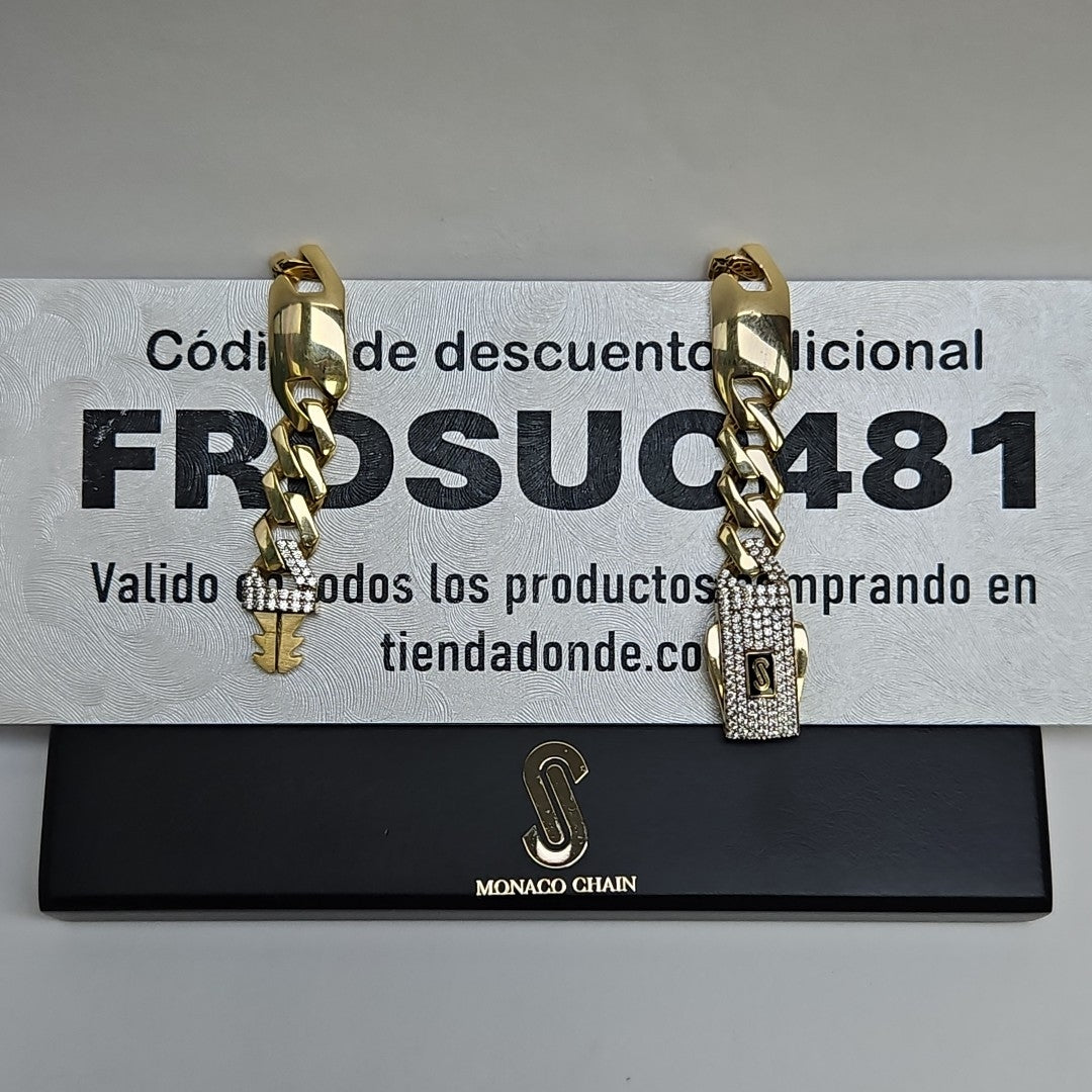 PULSERA MONACO ORO 10K 8.1 (NUEVO)