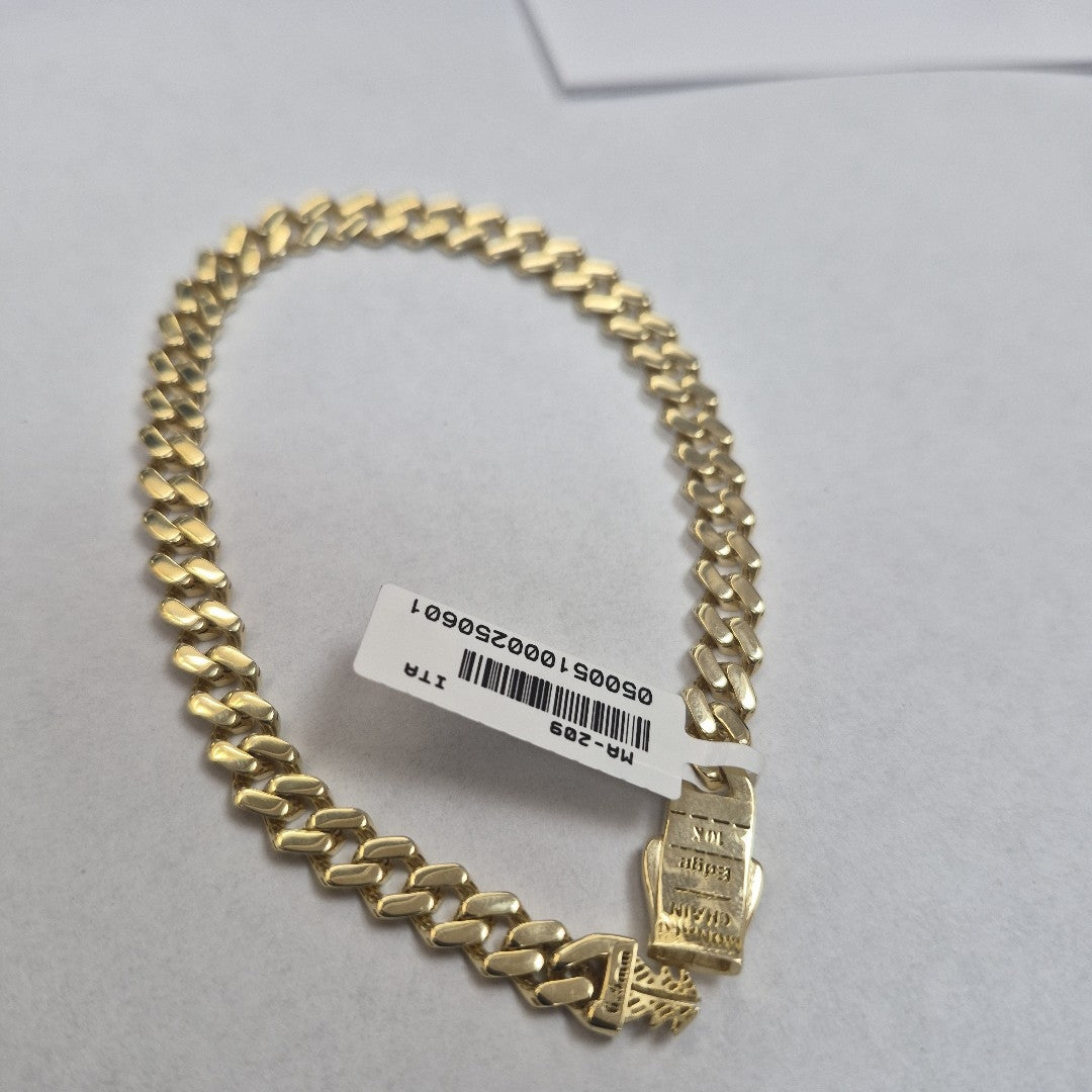 PULSERA CABALLERO MONACO ORO 10K 7.3 (NUEVO)