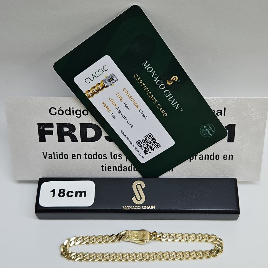 PULSERA MONACO ORO 14K 5.6 (NUEVO)