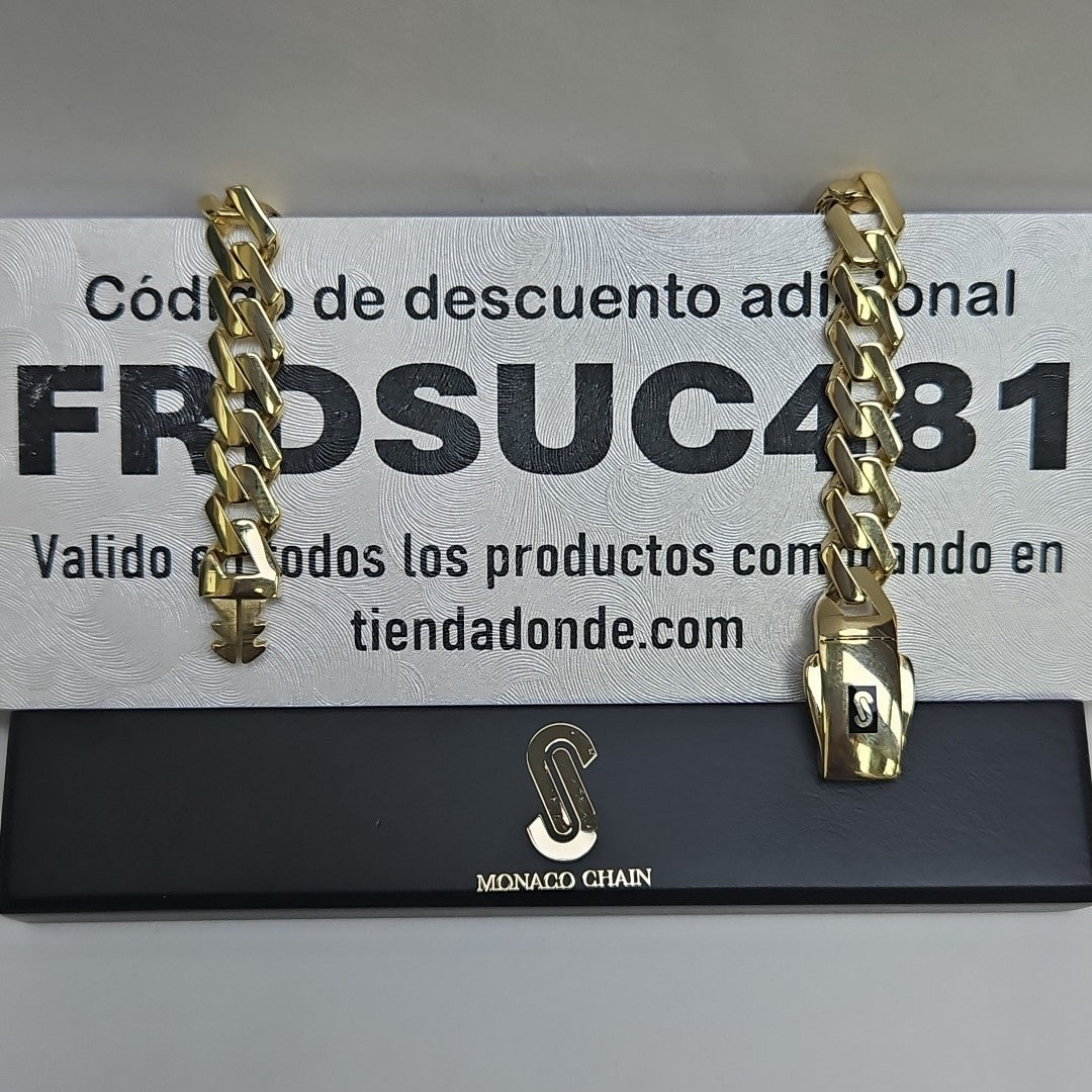 PULSERA CABALLERO MONACO ORO 14K 10.4 (NUEVO)