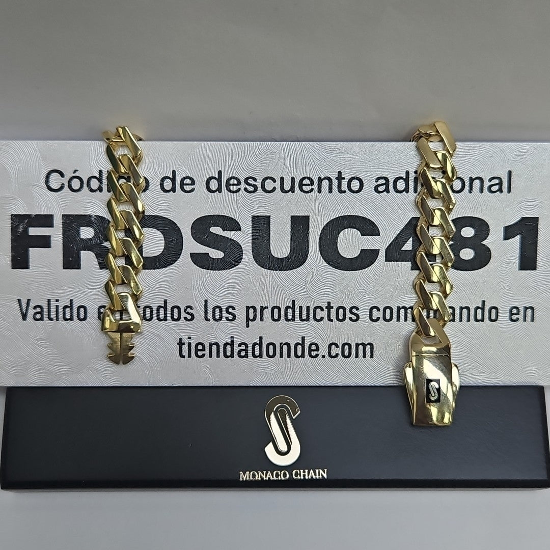 PULSERA CABALLERO MONACO ORO 14K 10.4 (NUEVO)