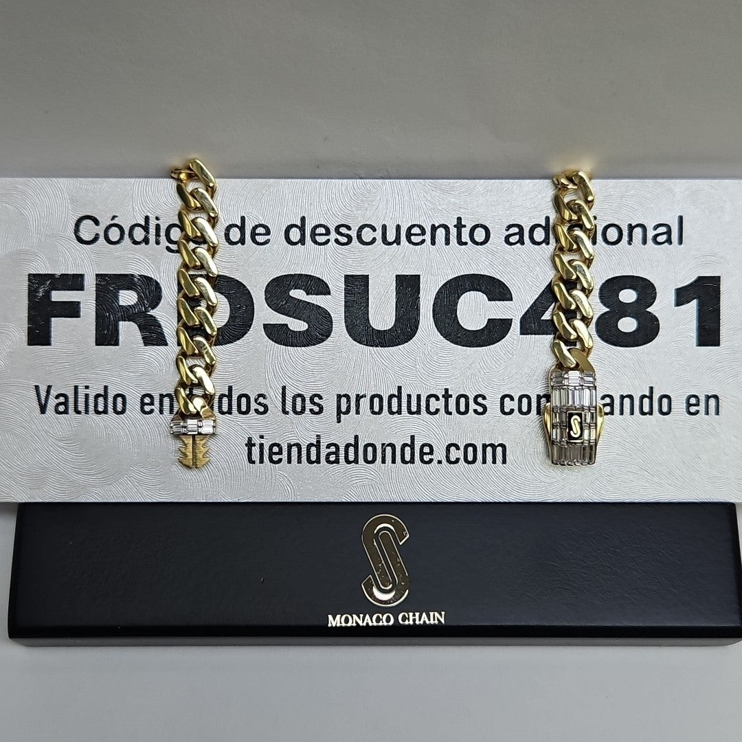 PULSERA CABALLERO MONACO ORO 14K 8.1 (NUEVO)