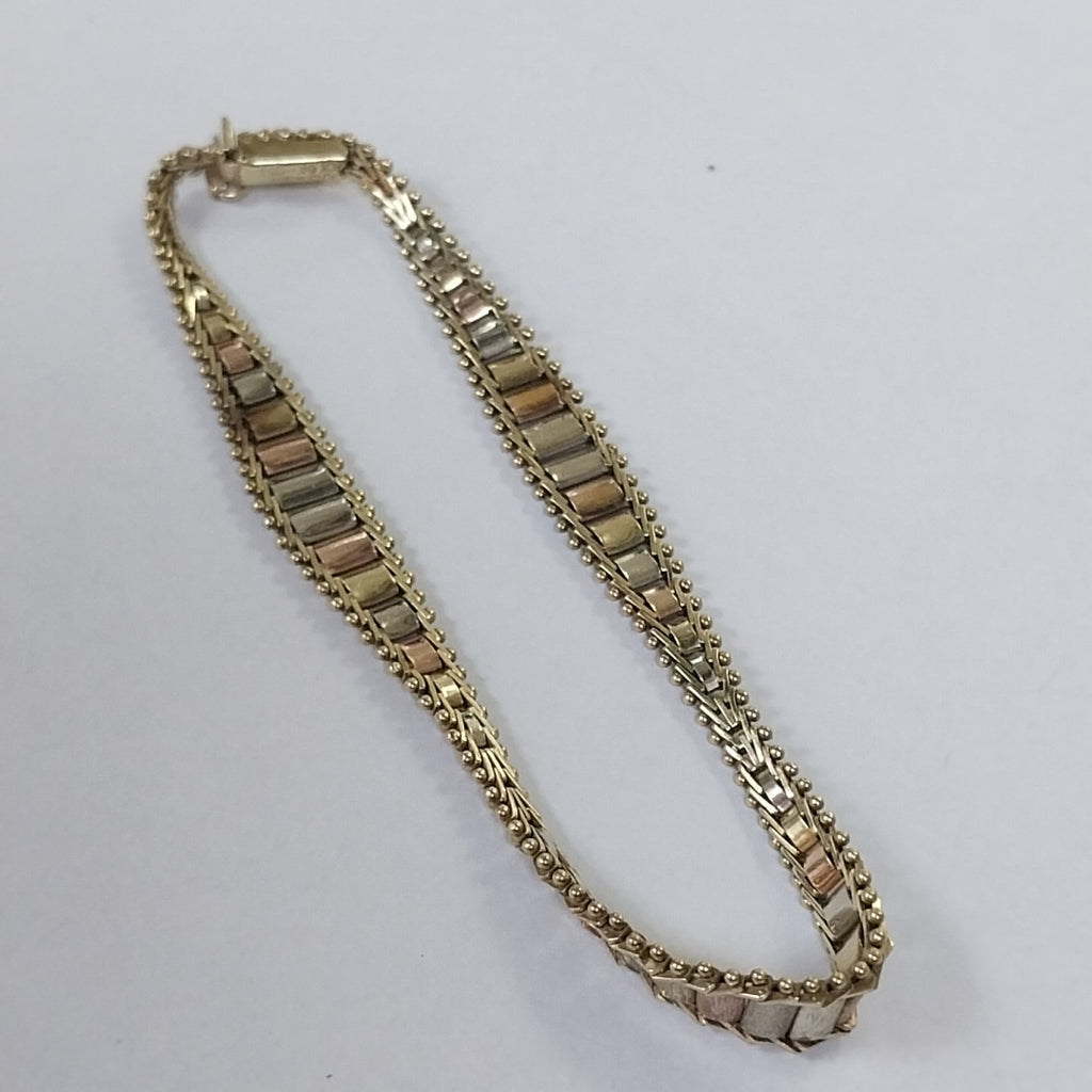 PULSERA ORO COMBINADO 10 K 8.7 GRMS (SEMINUEVO)