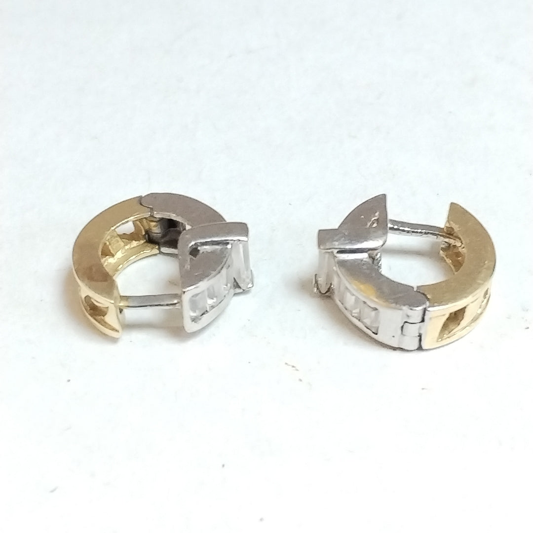 ARRACADAS PAR ORO COMBINADO 14 K 4,80 GRMS (SEMINUEVO)