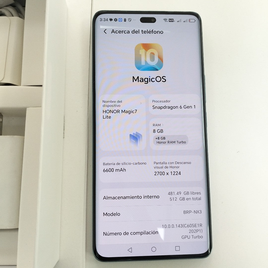 CELULAR HONOR MAGIC 7 LITE BRP-NX3 (2025) 512 GB 8 GB RAM