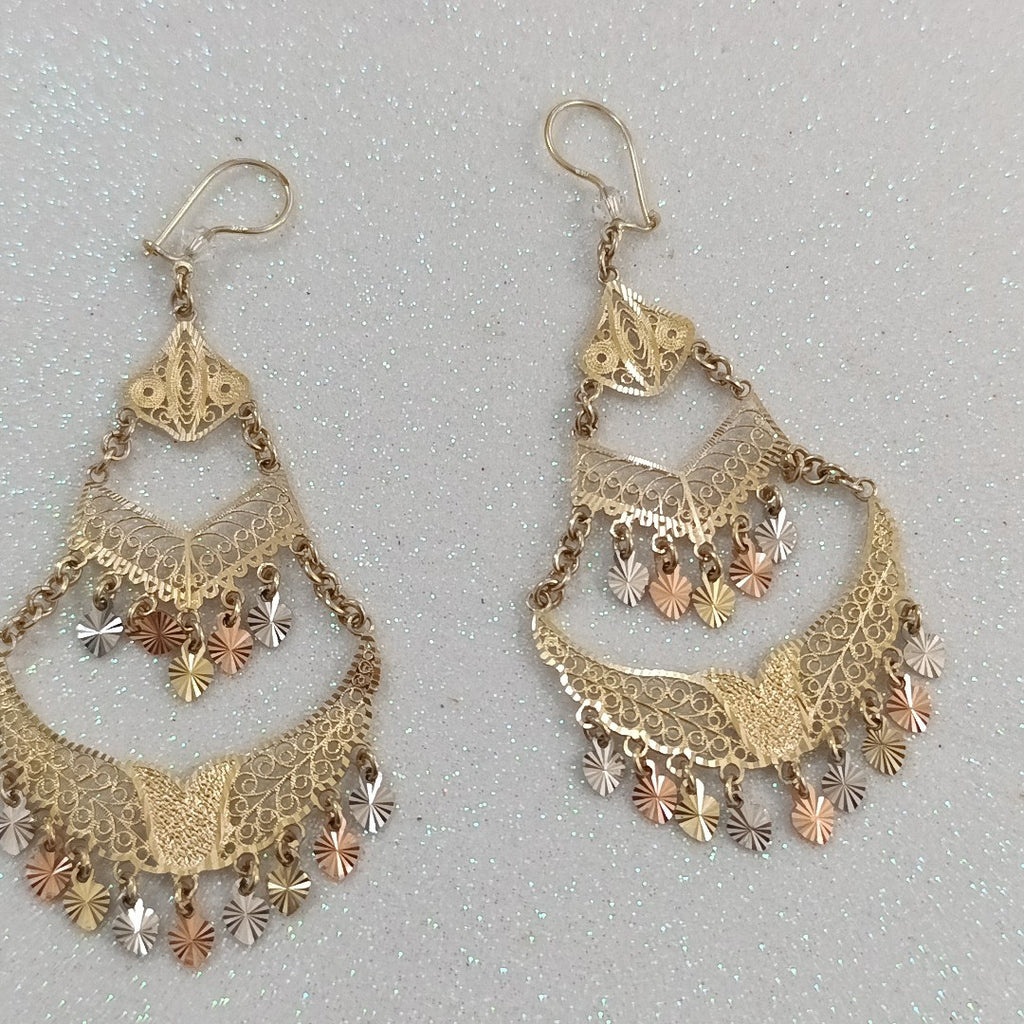 ARETES PAR ORO COMBINADO 14 K 11.1 GRMS (SEMINUEVO)