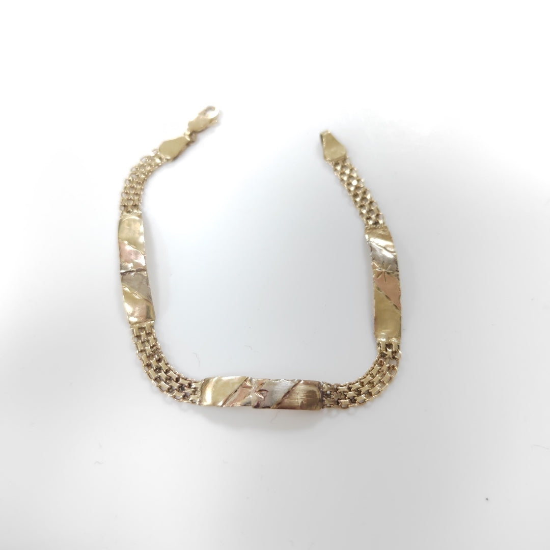 PULSERA ORO COMBINADO 10 K 4.3 GRMS (SEMINUEVO)