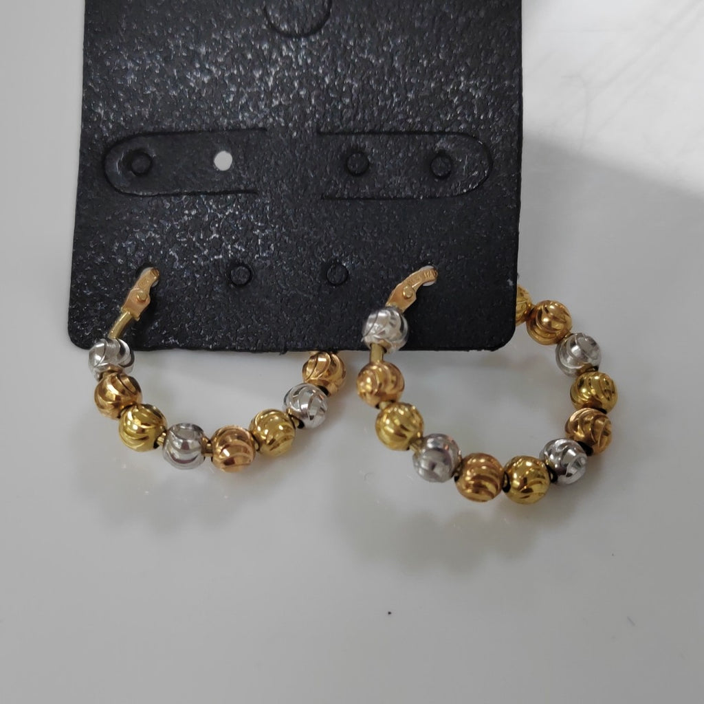 ARETES PAR ORO COMBINADO 14 K 4.3 GRMS (SEMINUEVO)